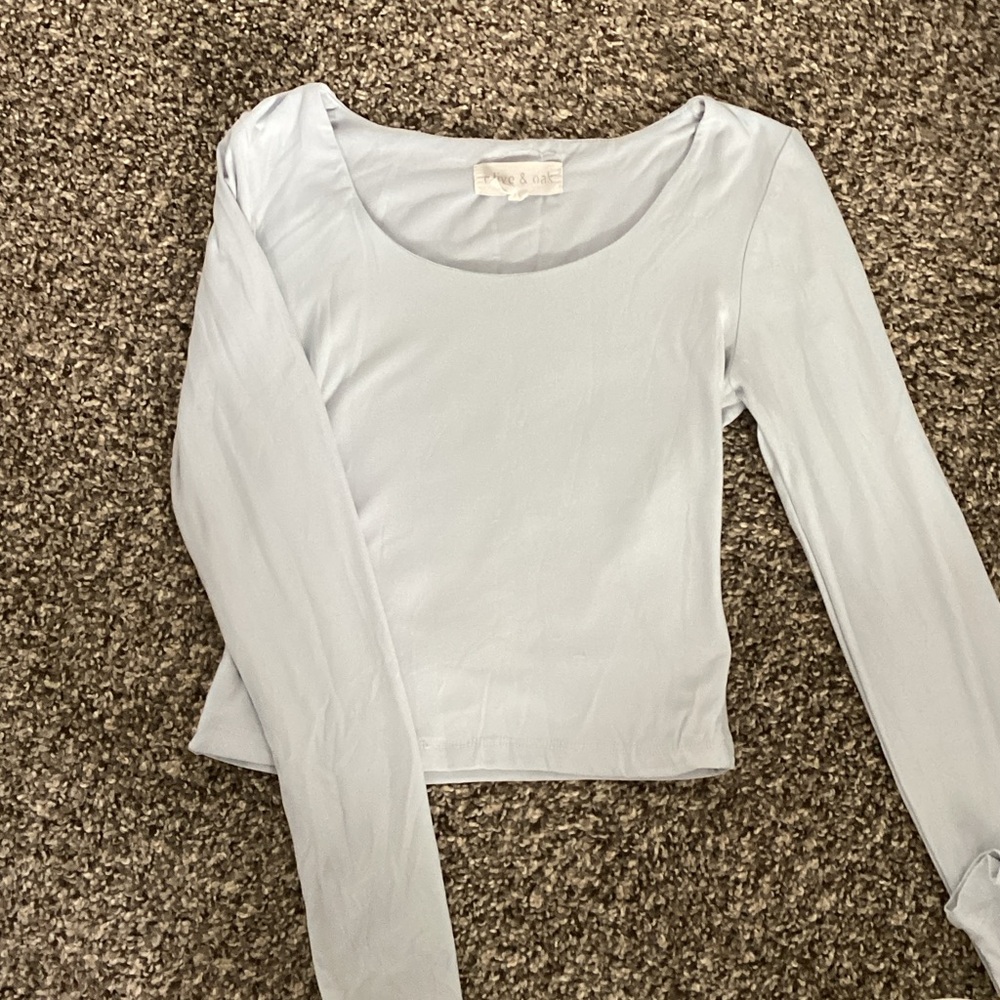 Olive & Oak Light Blue Crop Top